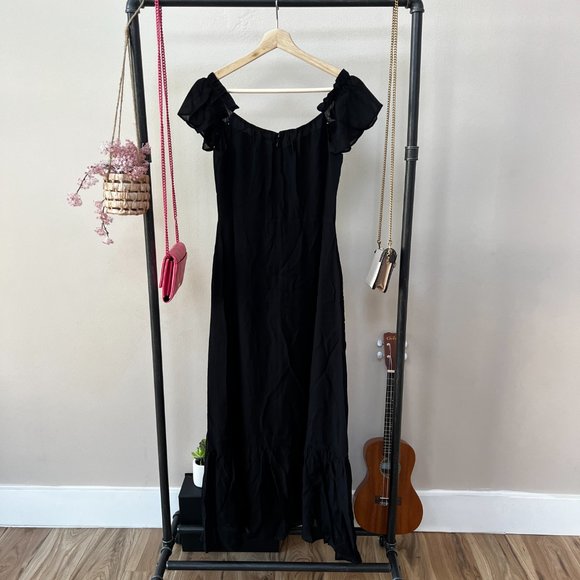 Reformation Butterfly Dress in Black - Picture 2 of 9